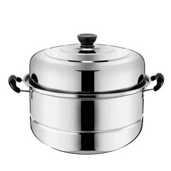 Tuojin imported quality upgraded extra-thick stainless steel double-layer steamer from japan, household steamer, large soup pot, steamed fish pot, electromagnetic, one day off the shelf after clearance + stainless steel + lid + 2 steaming sheets 30cm