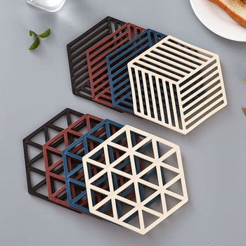 Yusenyi dining table mat, oval dining table mat, insulation mat, silicone pot mat, coaster, high temperature resistant dinner plate mat, household casserole mat, 6 pack, simple and practical