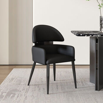 Fantasy italian style rotatable dining chair, home desk chair, leisure negotiation chair, light luxury dining table and chair, master chair, tea chair, dressing chair, black/water-based cat scratch leather