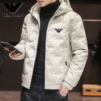 Armani (armani) down jacket men's winter new thickened warm jacket casual hooded khaki 5xl recommended 180-200 pounds