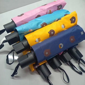 Wing fantasy 10 umbrellas wholesale manual bear parasol uv folding dual-purpose vinyl manual sun umbrella bear eight-stage vinyl umbrella mix and match 30 pcs