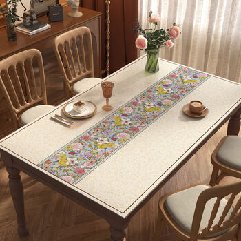 Fantasy dining table mat disposable tablecloth coffee table table mat table mat blue and white lake blue 50cmx100cm