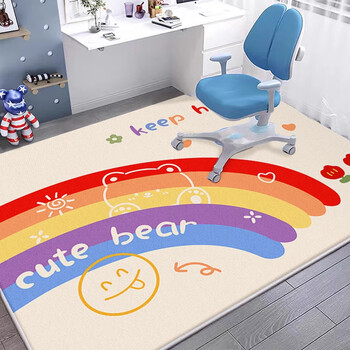 Kaye children's room carpet living room household washable and wipeable thickened bedroom bedside blanket study reading area early education climbing mat sjr-y rainbow dreamland 60x160cm