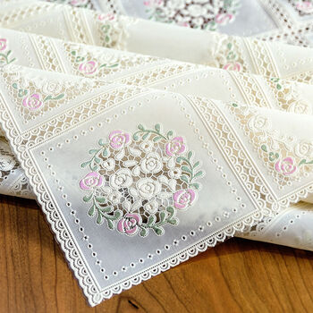 Fantasy tablecloth, no-wash coffee table, tablecloth cover, dining table mat, tabletop film, colored gold pearl powder/lace 60x120cm, environmentally friendly, odorless, waterproof and oil-proof