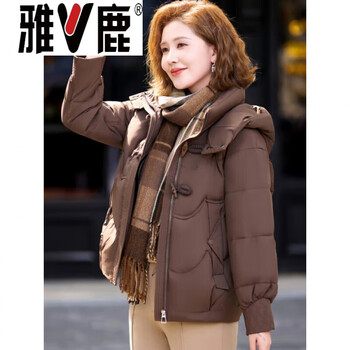 Yalu 2026 new mother's winter clothing, short down jacket, middle-aged and elderly women's thickened hooded warm jacket 50 years old l