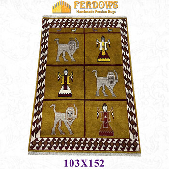 Fantasy buddha silk persian carpet tapestry tapestry original imported handmade knotted and woven pure wool tribal nomadic color please refer to the picture 1.03x1.52m