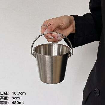Fantasy ice bucket ice bucket bar champagne beer red snack bucket stainless steel reverse mouth ice bucket silver small