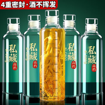 Home story (katei story) japanese wine bottle empty bottle sealed high-end wine storage glass special wine bottle filled with liquor glass bottle wine storage container bare style * 3 1000ml 2.0 catties + free label + funnel