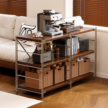 Fantasy and true sofa side storage rack floor-standing low cabinet locker guest dining room kitchen storage shelf smooth axis coffee cabinet 10-year warranty, damage compensation, refunds for purchased prices