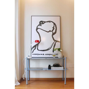 Yongfan baby blue double-layer shelf design iron storage living room modern simple nordic small ay blue