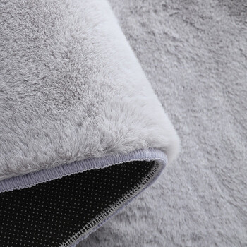 Fantasy thick imitation rabbit fur master bedroom bedside plush carpet bedroom bedside blanket living room floor mat bay window mat girl princess style light gray long hair style customized please contact customer service