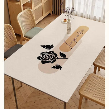 Fantasy light luxury high-end dining table mat and tablecloth waterproof and oil-proof coffee table table mat anti-scalding and heat-insulating desktop protection mat 70x130cm safety and environmental protection jx cuiyun youjing
