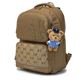 Mlb major league baseball mlb children's official boys and girls 3d three-dimensional back panel breathable spine protection presbyopic backpack 25 autumn and winter beige