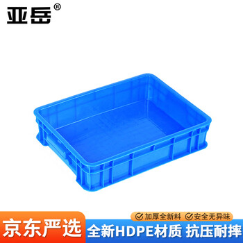 Yayue plastic turnover box thickened logistics box industrial storage and sorting box transfer plastic basket rectangular material box outer diameter 450*335*100mm blue
