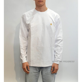 Carhartt carhartt gold label long sleeve t-shirt trendy brand thin sweatshirt 2024 autumn new solid color round neck youth top white ready in stock xs