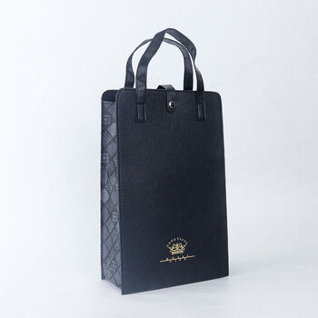 Fantasy double red wine handbag packaging gift box red wine bag hand gift box empty box packaging bag single bag gift bag soft handheld black