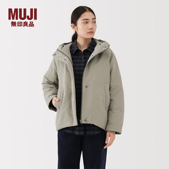 Muji women's waterproof down jacket down jacket women's 25 years winter jacket bd11ba5a light gray brown m (160/84a)