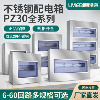304/201 stainless steel pz30 distribution box 8 circuits home decoration indoor lighting box exposed and concealed strong current gate switch box 304 stainless steel 8 circuits (exposed)