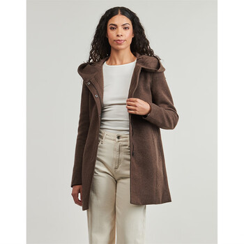 Only women's hooded mid-length coat brown commuting style woolen jacket fashion top women's 2025 new brown xs (eu)
