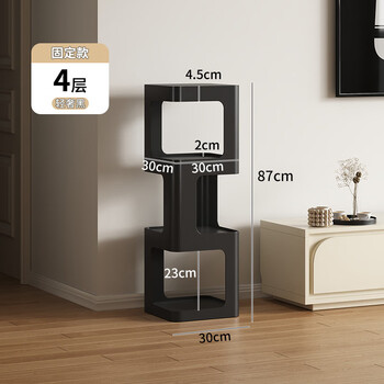 Yonghuan tangke living room rotating bookshelf floor-standing storage rack children's corner simple bedroom tv corner cabinet small bookcase black_4 layers