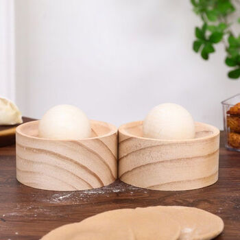 Jie yu mao quickly rolls out dumplings, new type of pressed dumpling skin wooden round household dumpling skin mold, dumpling skin press 2 pack