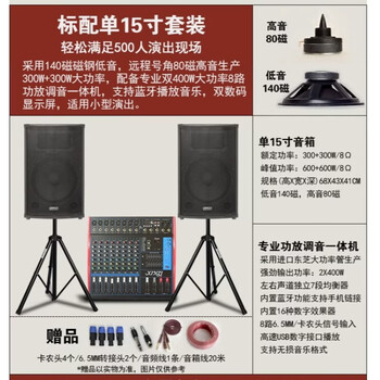 Ytfy voice of berlin performance audio set single 15-inch high-power household karaoke outdoor square stage wedding host hifi speaker standard single 15-inch set
