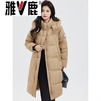 Yalu mid-length thickened korean style down jacket for women 2026 new fashion slim versatile winter warm jacket jiujiang jiujiang down jacket for women - champagne color_ s 155_