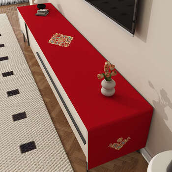 Fantasy wedding tv cabinet tablecloth wedding room decoration layout happy long tablecloth festive living room coffee table cover u+xishangjia3 dining table+sideboard+bedside table and other customization contact customer service+complete set customization for more discounts