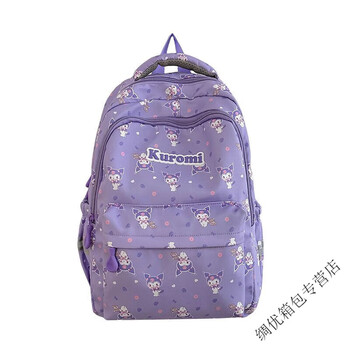 Ye yu school bag for junior high school students, elementary school students, cute cartoon backpack, large capacity lightweight backpack, purple upgraded and reinforced school bag