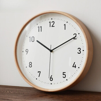 Zrqf japan original imported retro solid wood wall clock home living room light luxury simple silent clock quartz clock high-end wood color seiko movement 12 inches