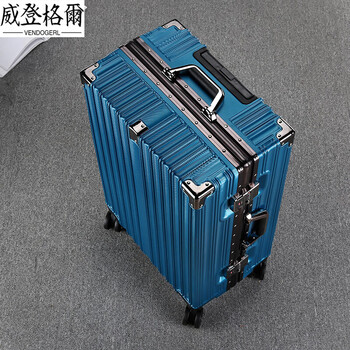 Vendogerl suitcase aluminum frame trolley case 20 inches boarding 24 inches suitcase male and female students 26 password suitcase upgrade exclusive aluminum frame model - ice blue _ double thickened alloy anti-fall 22 inches collect free freight insurance + lifetime warranty