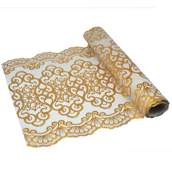 Pupan tv cabinet tablecloth pvc waterproof coffee table mat household plastic tablecloth living room shoe cabinet dressing table bedside table cover cloth cloud gold 50x140cm