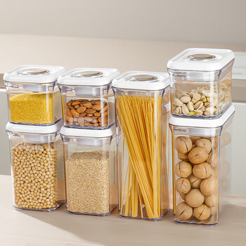 Home story (katei story) grains storage jar food grade plastic sealed jar transparent nut tea grain storage jar moisture-proof and insect-proof press vacuum sealed jar 1900ml single pack
