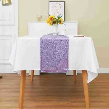 Yusenyi hotel sequined table flag wedding banquet decorative sequined strip tablecloth manufacturer wholesale purple 30*120