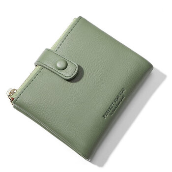 Woodpecker (tucano) small wallet women's short european and american large capacity double zipper wallet soft leather simple 2026 new card holder simple solid color fruit green