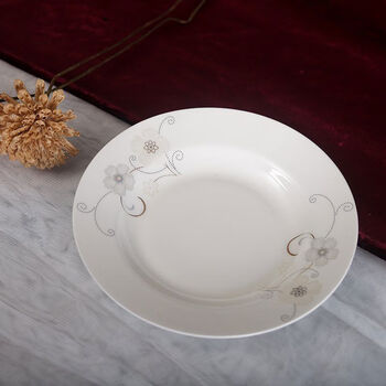 Authentic jingdezhen chinese bone china flower single bowl flower language snow lotus tall rice bowl ceramic plate bowl butterfly tableware snow lotus 8-inch deep dish dish 6 pieces 1 piece