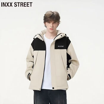 Inxx (inxx) inxx street winter warm down jacket for boys 2025 new contrast color casual versatile duck down jacket khaki m