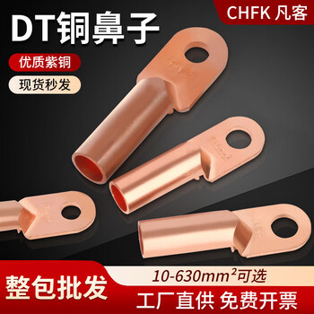 Dt copper wiring wire terminal wiring wire terminal copper connector 16/25/35/50 square tinned oil-blocking cable wire wire lug nose dt-35_10 pieces