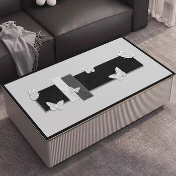 Fantasy light luxury simple high-end popular dining table mat coffee table mat desk mat table mat pvc waterproof and oil-proof 80x160cm default hair zhongtong monet butterfly shadow