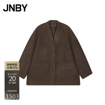 Jnby/jiangnan buyi shopping mall same style 25 autumn new arrival woolen jacket loose v-neck simple 5p9812290