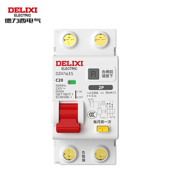 Delixi electric air circuit breaker air switch leakage protector small footprint dz47sles 2p 20a