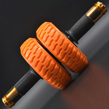 Healthy abdominal wheel two-wheel home fitness bearing for beginners abdominal training sports abdominal curler abdominal roller abdominal muscle wheel fh15-2 yellow two-wheel abdominal muscle wheel