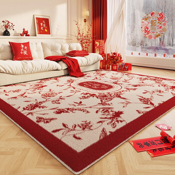 Kaye new year carpet living room red festive large size floor mat bedroom bedside blanket new year sofa coffee table blanket fyr-y red rose 120x160 cm