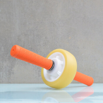 Complete double-bearing beef tendon silent abdominal wheel home core training artifact 12.5cm diameter beef tendon wheel_orange handle