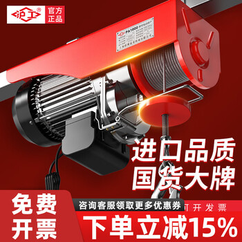 Hugong small crane 220v micro electric hoist construction and decoration household electric hoist 1 ton crane pa200-12 meters