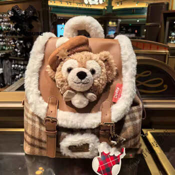 Ye yu cute big head duffy christmas backpack plush backpack large capacity cartoon school bag christmas duffy bear backpack