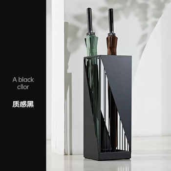 Yusen yijia nordic umbrella rack bucket art home office rain creative simple iron umbrella rack storage tube umbrella storage texture black (net weight 3.4)