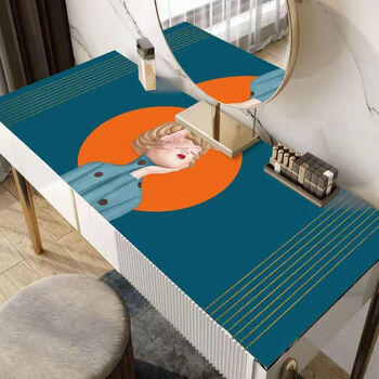 A touch of pure eco-friendly leather desk mat waterproof anti-scalding rectangular dressing table mat light luxury pvc can be customized 40x60cm red pearl