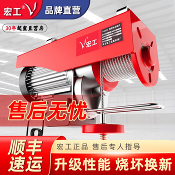 Honggong micro electric hoist 220v household small hoist crane 0.5/1 ton winch hoist pa800-12 meters