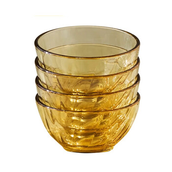 Corning tableware 4 heat-resistant rice bowls, glass bowls, soup bowls, tableware set, bowl set, 4 crystal rice bowls (self-assembled for individual meals)